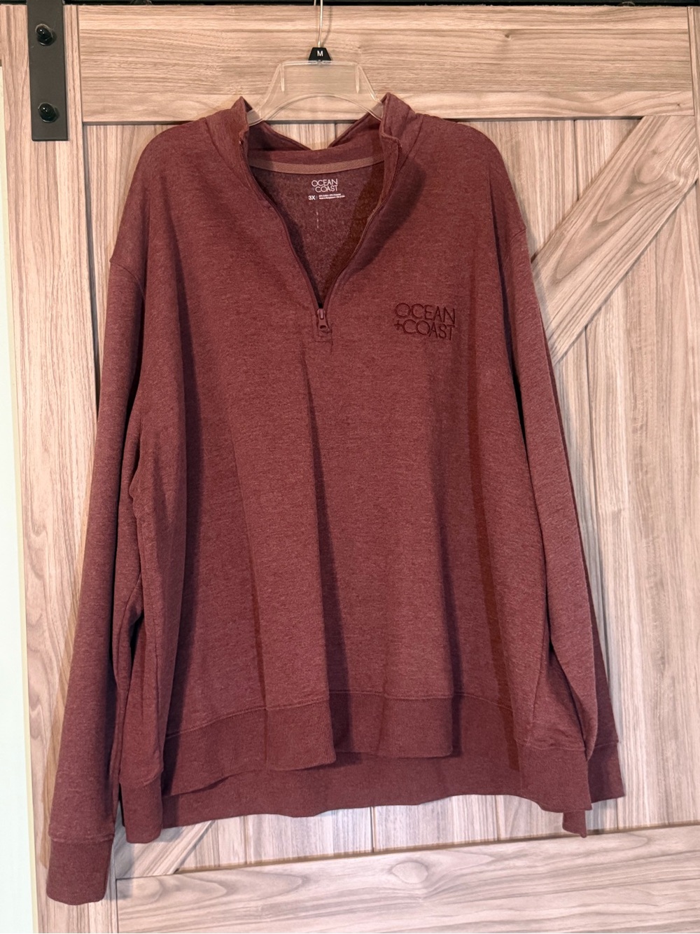 Ocean & Coast Men's Quarter-Zip Sweater in Rust